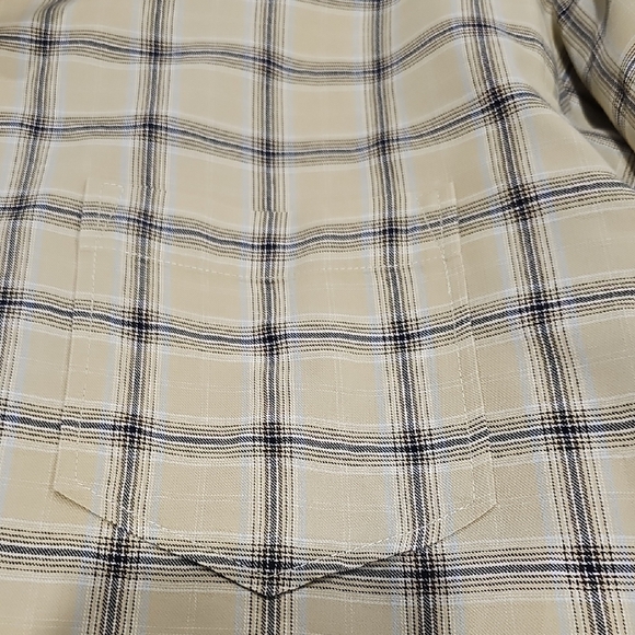 Dockers Cream and Brown Casual Button Down Shirt - Picture 4 of 6